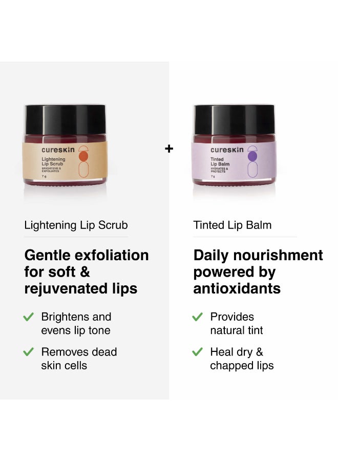 Cureskin Lip Scrub Combo | For Unisex Combo | Tinted Lip Balm for Dark Lips to Lighten | Lip Scrub for Dark Lips to Lighten Pink, 2 Count - Image 2
